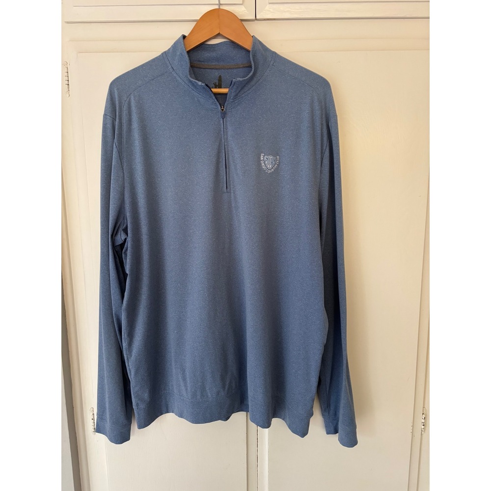 Johnnie-O Mens XL Blue Heather Quarter Zip Pullover Golf